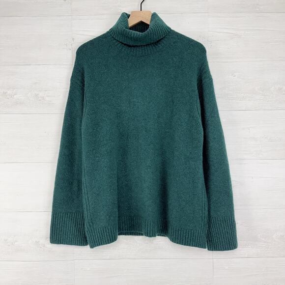 J.Crew Supersoft Yarn Turtleneck Sweater Women S Green Wool Alpaca Blend Cozy - Picture 2 of 15
